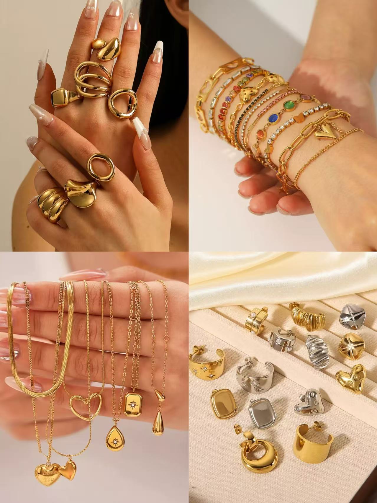 【Hot🔥】 Bijoux en acier inoxydable/Modèles aux choix/Préparation de commandes en live